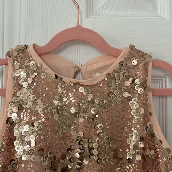 Girls Hayden Rose gold sequin dress new with tags size medium size small. - Picture 2 of 7